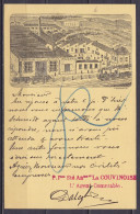 EP CP 5c Vert (type N°56) Repiqué "Fonderie Poelerie La Couvinoise" Càd COUVIN /17 V 1911 Pour MORLANWELZ-MARIEMONT (voi - Briefkaarten 1909-1934