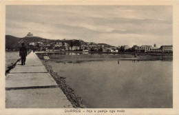 ALBANIA - Durrës - Një E Pamje Nga Molo - Animé - Lac - Carte Postale Ancienne - Albanie