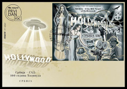 Serbia 2023, 100 Years Of Hollywood, Cinema, Film, Actors, FDC, MNH - Servië