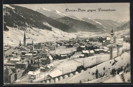 AK Davos-Platz, Ortsansicht Im Schnee Gegen Das Tinzenhorn  - Davos