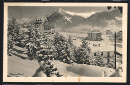 AK Davos-Dorf, Verschneiter Blick über Tannen  - Davos