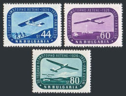 Bulgaria C72-C74, MNH. Mi 1002-1004. Air Post 1956. Gilder Flights In Bulgaria. - Montpelier