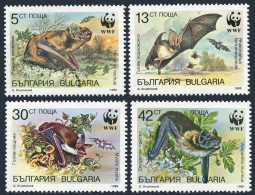 Bulgaria 3398-3401, MNH. Michel 3741-3744. WWF 1989. Bats. - Unused Stamps