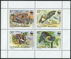 Bulgaria 3398-3401a Sheet, MNH. Michel 3741-3744 Klb. WWF 1989. Bats. - Neufs