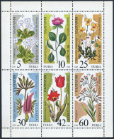 Bulgaria 3392-3397a Sheet, MNH. Michel 3735-3740. Endangered Plant Species 1989. - Nuevos