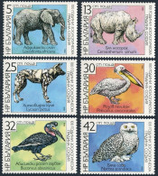 Bulgaria 3329-3334,MNH.Mi 3657-3662. Sofia Zoo,1988.Lohodonta Africana,Pelican,  - Ungebraucht