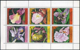 Bulgaria 3140-3145a Sheet, MNH. Michel 3441-3446 Klb. Orchids 1986. - Nuevos