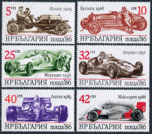 Bulgaria 3223-3228,MNH.Michel 3537-3542. Sport Cars 1986.Fiat,Bugatti,Mercedes, - Ongebruikt