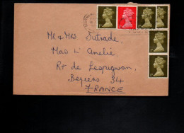 GB AFFRANCHISSEMENT COMPOSE SUR LETTRE DE BOURNEMOUTH POUR LA FRANCE 1970 - Covers & Documents