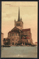 AK Payerne, Ancienne Eglise Avec Le Monument Du General Jomini  - Payerne