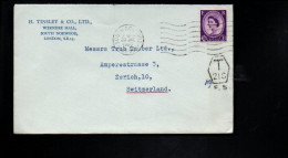 GB SEUL SUR LETTRE POUR LA SUISSE TAXEE AU DEPART 1960 - Covers & Documents