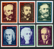 Bulgaria 3046-3351, MNH. Mi 3344-3349. Composers,1985. Bach, Mozart,Tchaikovsky, - Ungebraucht