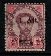 Thailand Cat 56f 1898 Provisional Issue  1 Att On 12 Atts  Att Roman Variety,used - Thaïlande