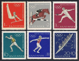 Bulgaria 1674-1678,B33, MNH. Mi 1810-1815. Olympics Mexico-1968. Gymnast, Fencer - Nuevos