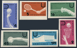 Bulgaria 1157-1162 Imperf, MNH. Mi 1237-1242. World University Games,1961, - Nuovi