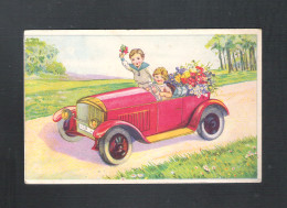 2 ENFANTS EN VOITURE - CHILDREN WITH CAR - KINDJES MET AUTO  (12.959) - Autres & Non Classés