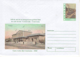 ROMANIA 153x2000: RAILROAD - STATION & LOCOMOTIVE, Unused Prepaid Postal Stationery Cover - Registered Shipping! - Ganzsachen