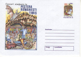 ROMANIA 152x2000: CONCERT IN A CAVE, Unused Prepaid Postal Stationery Cover - Registered Shipping! - Postwaardestukken