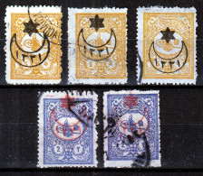 Turkey / Türkei 1915 ⁕ Overprint Year 1331 ( On Mi.277, 279 ) Mi. 277 & Mi.279 ⁕ 5v Used - Gebraucht