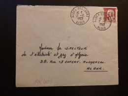 LETTRE TP M DE DECARIS 0,25 Surch. EA ROUGE OBL.17-10 1962 ALGER BELCOURT ALGER - Covers & Documents