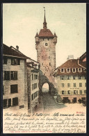 AK Baden, Stadtturm Und Hotel Engel Aus Der Vogelschau  - Baden