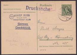 Oberstdorf: P902, O, Bedarfs-Drucksache, Ra "Gebühr Bezahlt", 15.7.46 - Storia Postale