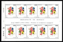Monaco 2152 Postfrisch Kleinbogen / Kunst #JA116 - Sonstige & Ohne Zuordnung