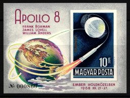 Ungarn Block 68 B Postfrisch Apollo 8 #JA447 - Altri & Non Classificati