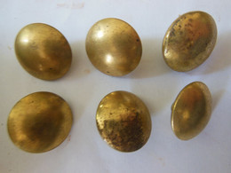 Lot De 6 Boutons Militaires Dorés 25mm A.M. & Cie Paris - Knoppen