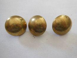 Lot De 3 Boutons Militaires Dorés 25mm Lecomte Paris - Boutons