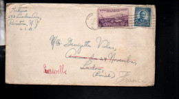 USA ETATS UNIS AFFRANCHISSEMENT COMPOSE SUR LETTRE POUR LA FRANCE 1935 - Lettres & Documents