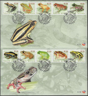 Afrique Du Sud 2000 Y&T 1100 à 1109 Sur FDC. Grenouilles D'Afrique Du Sud - Frogs