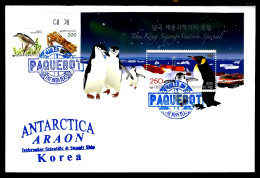 PAQUEBOT - ANTARCTICA ARAON KOREA - THE KING SEJONG STATION SPECIAL - PINGUIN / CRABE - Navires & Brise-glace