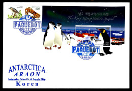 PAQUEBOT - ANTARCTICA ARAON KOREA - THE KING SEJONG STATION SPECIAL - PINGUIN / CRABE - Sonstige & Ohne Zuordnung