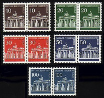 286-290 Brandenburger Tor, Waagerechte Paare, Satz ** - Unused Stamps