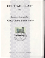 Ersttagsblätter ETB Bund Jahrgang 1984 Nr. 1 - 26 Komplett - Other & Unclassified