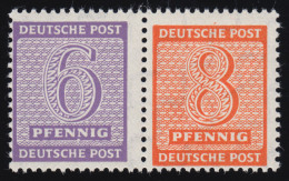 Zusammendruck Ziffern WZd 15 Mit PLF 129 IV Weißer Fleck Unter N Von PFENNIG, ** - Neufs