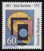 1493 Maler, Bildhauer Und Architekt Erich Buchholz, Muster-Aufdruck - Abarten Und Kuriositäten