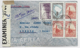 ARGENTINA DIVERS LETTRE COVER PELLIGRINI REC AVION 1943 TO GENEVE SUISSE CENSURE NAZI - Brieven En Documenten