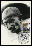 COLOMBIA (2019) Carte Maximum Card Sesquicentenario Natalicio Mahatma GANDHI, Mohandas Karamchand, Peace March - Colombie