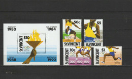 St. Vincent 1988 Olympic Games Seoul, Athletics, Boxing Set Of 4 + S/s MNH - Zomer 1988: Seoel