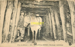 63 St Eloy Les Mines, Roulage Intérieur, Beau Plan D'un Mineur Avec Cheval  - Saint Eloy Les Mines