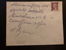 LETTRE TP M DE DECARIS 0,25 Surch.EA OBL.MEC.6-9 1962 MENERVILLE ALGER - Covers & Documents