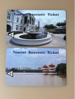 Singapore SMRT TransitLink Metro Train Subway Ticket Card, Tourist Souvenir Ticket, Set Of 2 Used Cards - Singapour