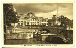 CPSM 9 X 14  Haute Garonne   TOULOUSE Gare Matabiau Et Canal Du Midi - Toulouse