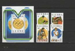 Sierra Leone 1987 Olympic Games Seoul, Cycling, Equestrian, Athletics, Tennis Set Of 4 + S/s MNH - Zomer 1988: Seoel