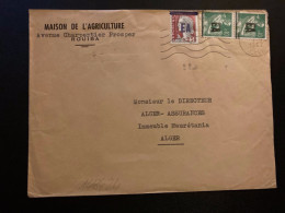 LETTRE MAISON DE L'AGRICULTURE TP M DE DECARIS 0,25 +PAYSANNE 0,10 Paire Surch.EA OBL.MEC.7-9 1962 ROUIBA ALGER - Lettres & Documents