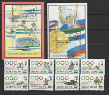 Sierra Leone 1989 Olympic Games Seoul, Fencing, Swimming, Judo, Cycling, Rowing, Equestrian Etc.set Of 8 + 2 S/s MNH - Verano 1988: Seúl