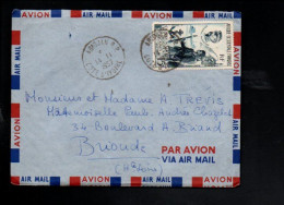 A O F AFFRANCHISSEMENT COMPOSE SUR LETTRE POUR LA FRANCE 1948 - Brieven En Documenten