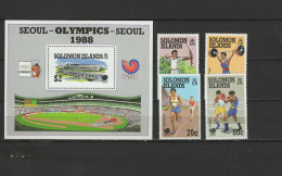 Solomon Islands 1988 Olympic Games Seoul, Archery, Weightlifting, Athletics, Boxing Set Of 4 + S/s MNH - Ete 1988: Séoul